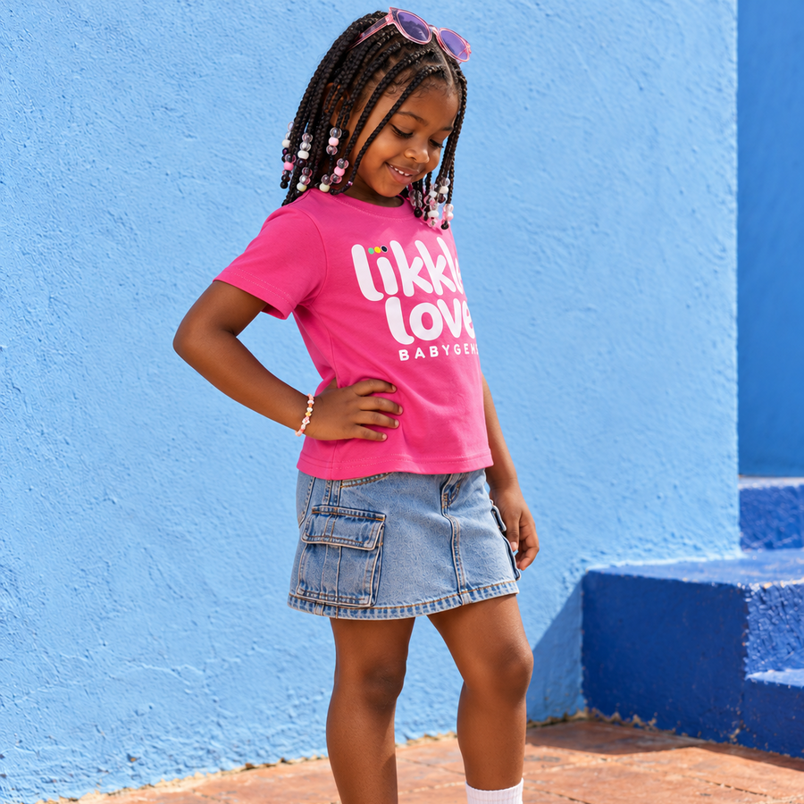 Likkle Love Kids Graphic Tee – Pink