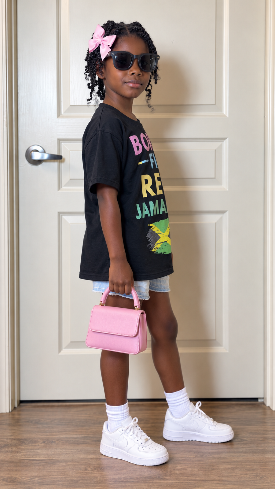 Born Fi Rep Jamaica Kids’ Tee — Black