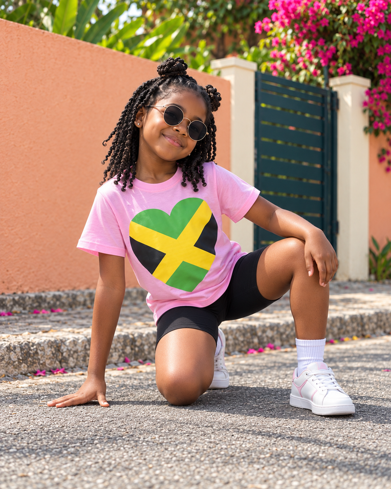 Jamaica Has My Heart Kids’ Tee — Pink
