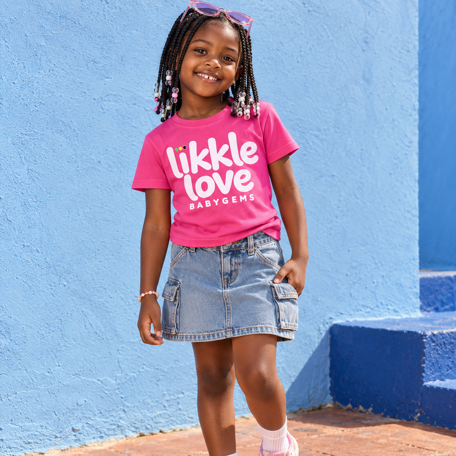 Likkle Love Kids Graphic Tee – Pink