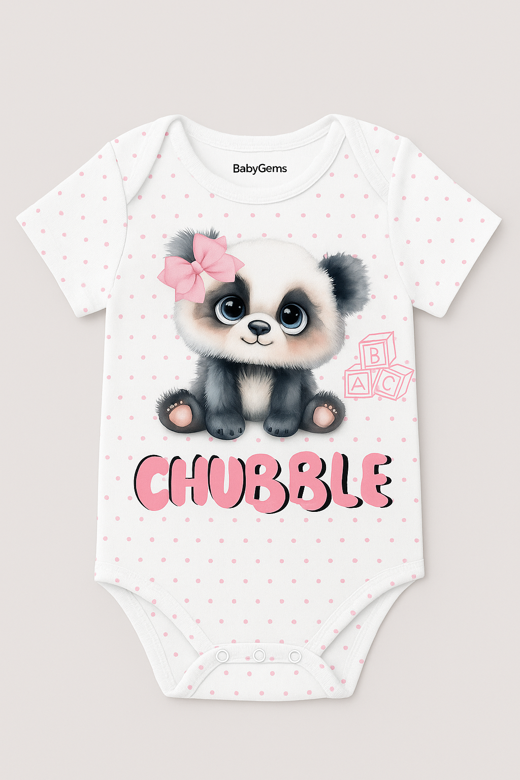 Chubble Panda Baby Girl Bodysuit