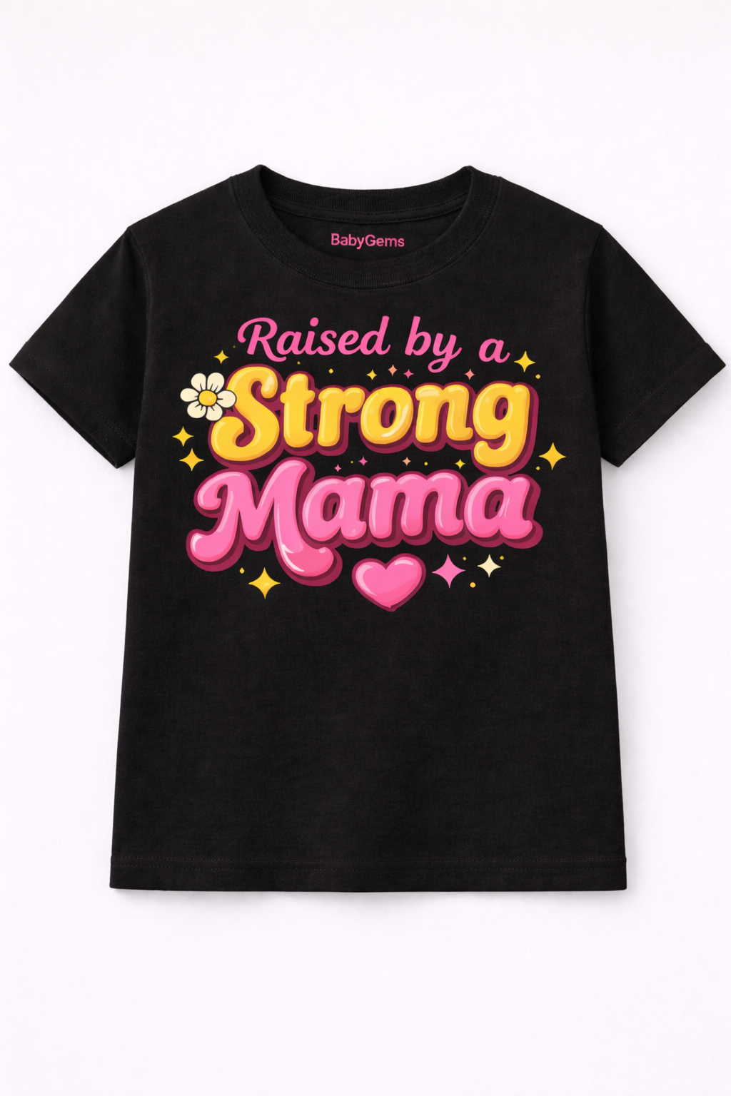 Raised By A Strong Mama Girls Graphic Tee