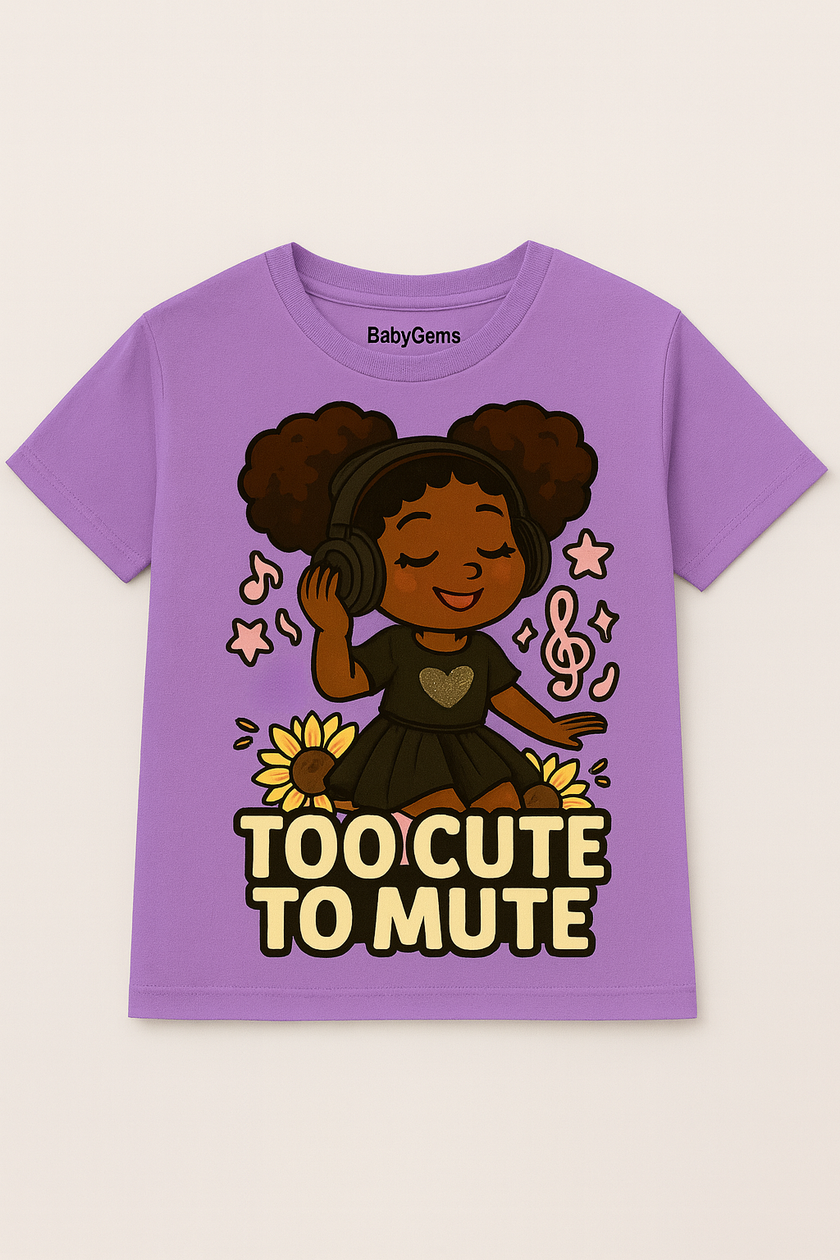 Too Cute To Mute Girls Graphic Tee